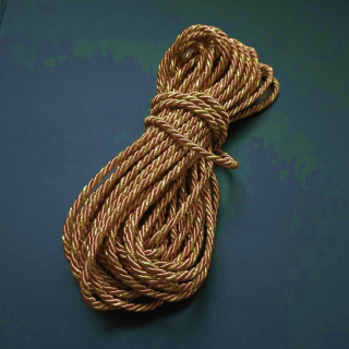 Šňůra točená 3mm, barva sv. hnědo-zlatá/ balení 10 m