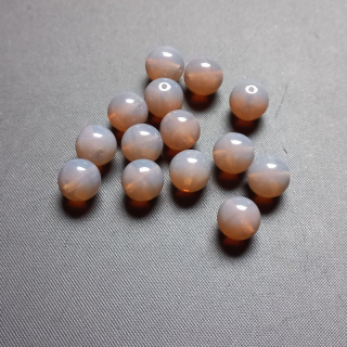 Korálky mačkané, 8mm, sklo, barva hnědo-šedý opál/ balení 50 ks 