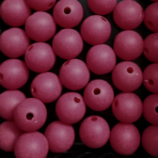 Korálky MATT plast kulička 14mm - červená mat (balení 109ks)