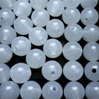 Korálky plast kulička 14mm bílá mléčná (balení 103 ks )