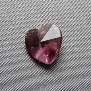 Srdce sklo, fialové, 14x12 mm ( balení 4 ks )