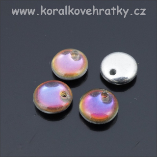 Korálek skleněný placička fialový cca. 6mm (balení 40 ks )