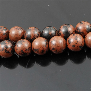 Obsidián mocca, karamel, 6mm, minerální korálky/ balení 20 ks