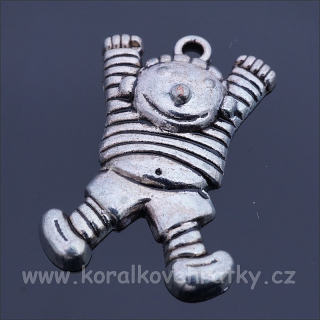 Přívěšek kluk 32x22mm, barva platina (balení 6 ks)