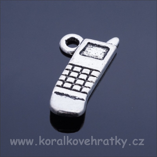 Přívěšek mobil 19x6mm, barva platina (balení 20 ks)