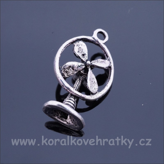 Přívěšek větrák 21x13x6mm, barva platina (balení 20 ks)