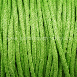 Šňůrka voskovaná 1,5 -2 mm, zelená, 10 m / balení 50 m