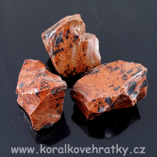 Obsidián moca / karamel, zlomky, mix. velikostí cca. 2 - 5cm (balení 150g)