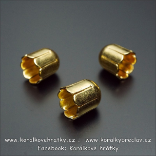 Kaplík, kov, 9x7 mm, barva zlatá (balení 20ks)