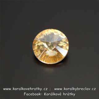 MC rivolka, sklo, 12mm, barva gold champagne (balení 20 ks) bez dírky