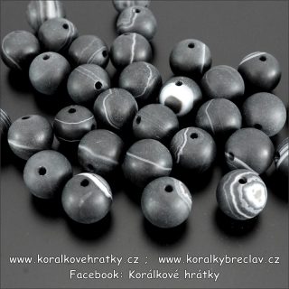Onyx -  mat, 8mm, minerální korálky /balení 30 ks 