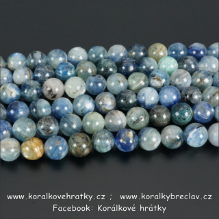 KYANIT, cca. 8,5-9 mm, minerální korálky/ balení 10 ks