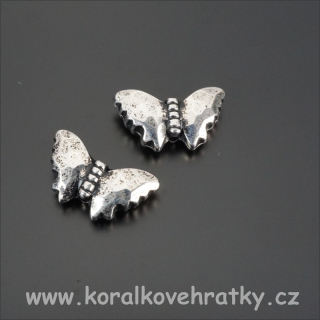 Mezikus motýl, kovoplast, 16x9mm, barva kouř. platina (balení 20 ks)