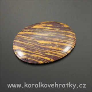 Kabošon ovál, plast, 18x25mm, barva imitace kamene/ balení 15 ks