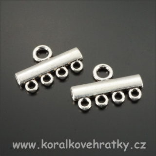 Ramínko, kov, 25x5mm, 4 očka (balení 10 ks)