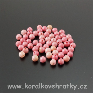 RODONIT, cca. 4-5 mm, minerální korálky / balení 20 ks