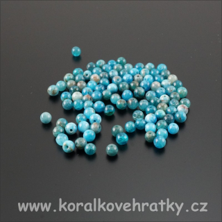 APATIT, cca. 4mm, minerální korálky/ balení 40 ks