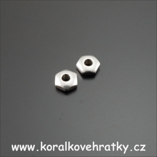 Korálek "matička", NEREZ OCEL, 5x5,7mm (balení 20 ks)